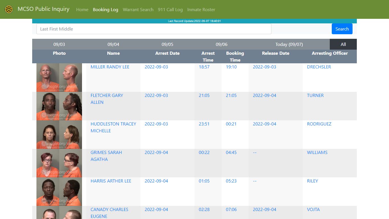 MCSO Public Inquiry: Booking Log - api.mcgtn.org